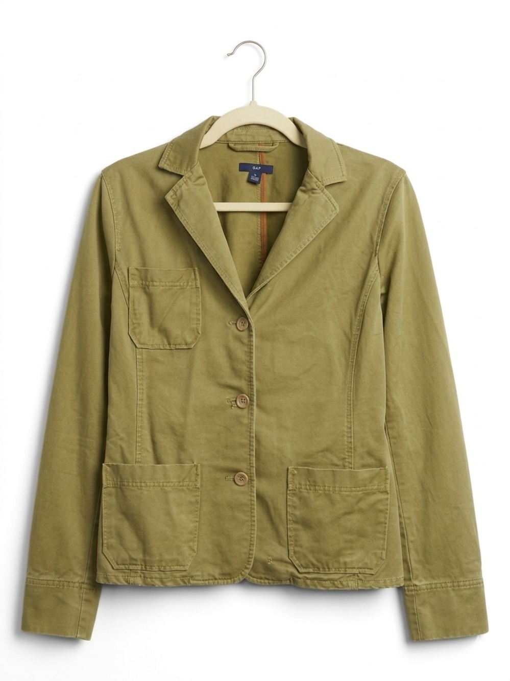 SZ M Y2K GAP KHAKI GREEN 100% COTTON VINTAGE BLAZER JACKET